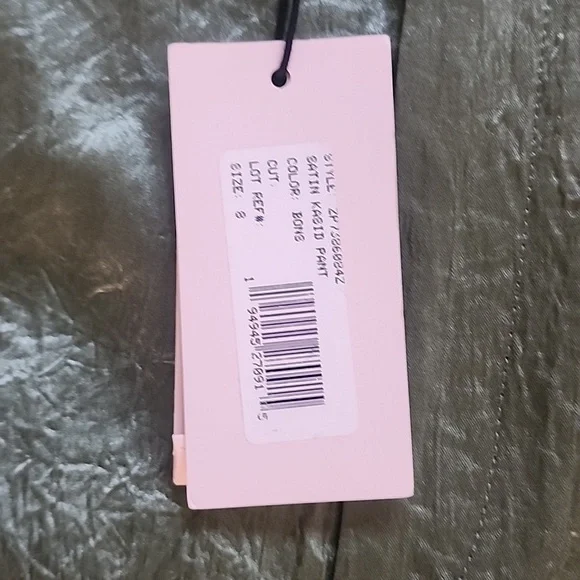 CINQ A SEPT KASID CRINKLED SATIN STRAIGHT LEG PANTS SIZE 8,10 - Picture 6 of 7